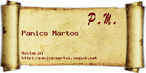 Panics Martos névjegykártya